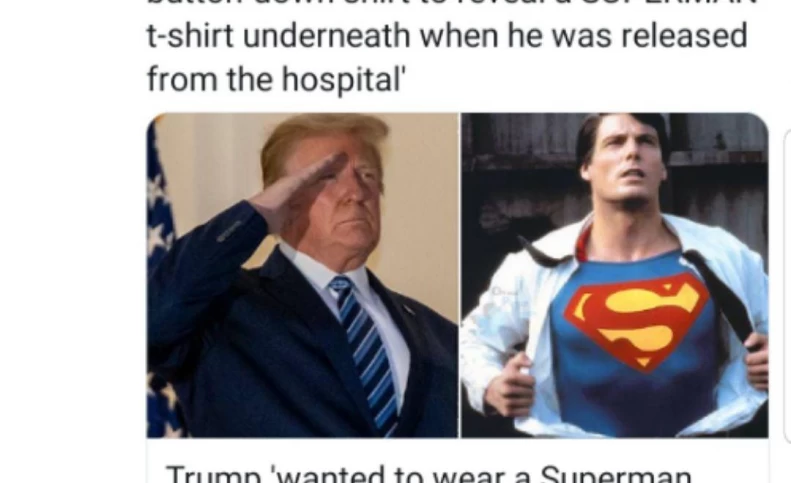 دیلی میل: ترامپ می خواسته پس از بهبودی و خروج از بیمارستان، لباس ‎سوپرمن بپوشد!