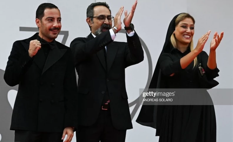 (تصاویر) نوید محمدزاده، دایانا حبیبی و وحید جلیلوند روی فرش قرمز ونیز
