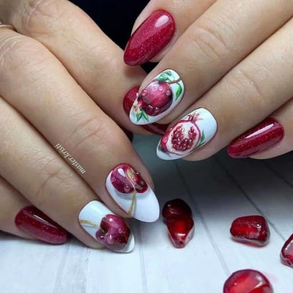 طراحی ناخن انار طرح ناخن یلدایی جدید طرح ناخن شب یلدا ساده طرح ناخن زمستانی طراحی ناخن شب یلدا انار ناخن شب یلدا دخترانه طرح ناخن کریسمس xvhpd khok hkhv